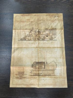 Back to the Future - - Movie prop 1885 Time train machine blueprint (mint condition) | Catawiki
