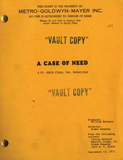 Lot 315 - MICHAEL CRICHTON THE CAREY TREATMENT STUDIO SCRIPT