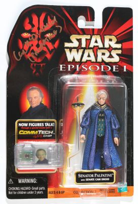 Ian McDiarmid as Senator Palpatine in Star Wars Episode I: The Phantom Menace Signed Hasbro Action Figure with Character Name | SWAU