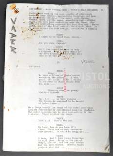 ESTATE OF DAVE PROWSE - PROWSE’S ORIGINAL EMPIRE STRIKES BACK SCRIPT | Auctioneum Ltd