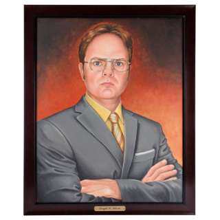 The Office (T.V. Series, 2005-2013) | 968. Screen-Matched Framed Hand-Painted Dwight Schrute (Rainn Wilson) "Dwight K. Schrute, (Acting) Manager" Portrait | Propstore