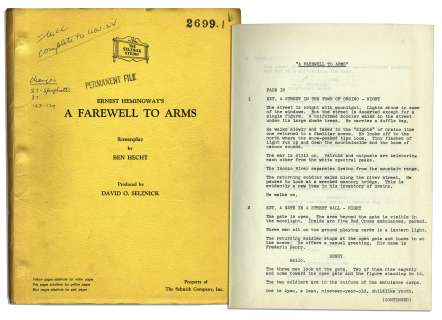 ’’A Farewell To Arms’’ 1956 Working Screenplay | Nate Sanders