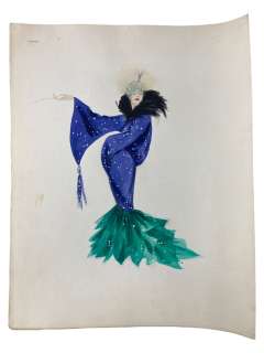 VINTAGE SKETCH ART COSTUME DESIGN DRAWING PRODUCTION BY BOB ROBERT CARLTON SIZE 11 1/2 X 14 1/2 | Los Angeles Estate Auction