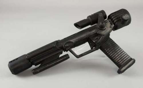 Masters of the Universe (1987) Prop screen used Eternian Soldiers pistol, made of foam, 18 inches. | Ewbank’s