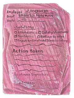 An Employee Violation Form Prop from "The Flintstones." | Van Eaton Galleries