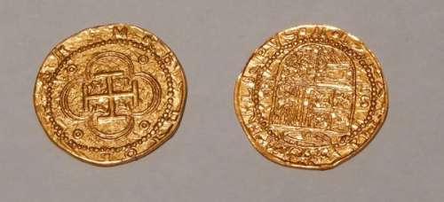 Lot of 2 Screen Used "Pirates of the Carribean" Gold Doubloons | Piece of the Past