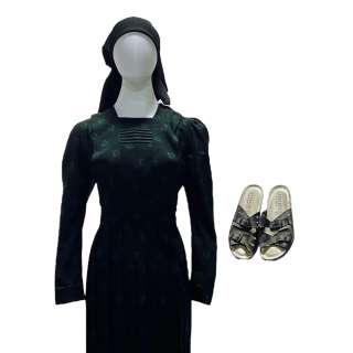 Women Talking Greta Loewen’s Sheila McCarthy Long Sleeve Dress, Slip, Pocket , Prayer Cover & Sandals | VIP Fan Auctions
