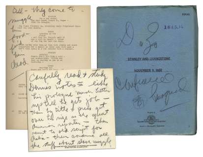 Darryl F. Zanuck Signed & Personally Owned Script From "Stanley and Livingstone" -- With Two Pages of Handwritten Notes in Zanuck’s Hand | Nate Sanders