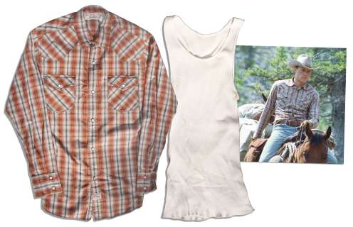 Heath Ledger Plaid Shirt & Undershirt From ‘‘Brokeback Mountain‘‘ -- With a COA From Focus Features
