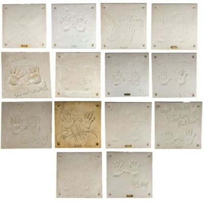 Planet Hollywood Memorabilia | Lot 466 : Set of 14 Celebrity Handprint Impressions | Propstore