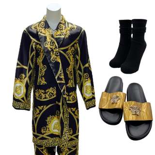 Lot #21: The Underdoggs Jaycen Snoop Dogg Screen Worn Robe, Elastic Waist Pants, Socks & Sandals Ch 1 Sc 19-23