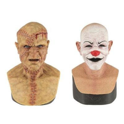 2 GUNS (2013) - Lot #435 : Robert "Bobby" Trench‘s (Denzel Washington) and Michael "Stig" Stigman Bank Robbery Masks with Set of Three Stunt Weapons