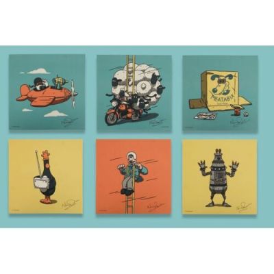 Wallace & Gromit | . Collection of Six Vice Press Collaboration Artwork Prints Signed by Nick Park | Propstore