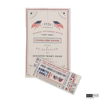 Fantastic Beasts And Where To Find Them - Fantastic Beasts – Re Election Fundraising Dinner Menu and Ticket