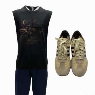 Lot #127: The Iron Claw David Von Erich Harris Dickinson Screen Worn Tank Top, Joggers & Sneakers Ch 22 Sc 73