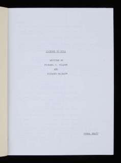 James Bond Licence to Kill - Final Draft script, later printed. | Ewbank’s