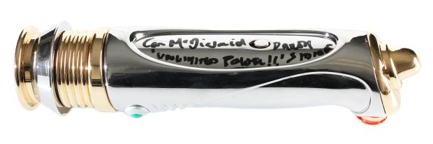 Ian McDiarmid as Emperor Palpatine / Darth Sidious in Star Wars Episode III: Revenge of the Sith (JSA) Signed Galaxy’s Edge Prop Replica Lightsaber with Character Name & Quote | SWAU
