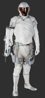 "Peacekeeper" uniform with prop handgun and rifle from The Hunger Games: Mockingjay - Part 2 . | Profiles in History