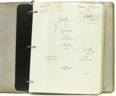 A working script owned by soundman Francis Scheid from "My Fair Lady" | Bonhams