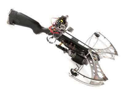 Dirk Gently’s Holistic Detective Agency | Steampunk taser compound crossbow prop from Dirk Gently’s Holistic Detective Agency. | Profiles in History