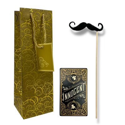 Mythic Quest The Villain’s Feast Screen Used Cards, Wine Gift Bags & Mustache On A Stick | VIP Fan Auctions