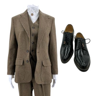 Lot 72: Poker Face Season 2 Cece Screen Worn Acting Double 3 Pieces Suit, Shirt & Shoes Ch 1 Sc 18-49 Ep 201 | VIP Fan Auctions