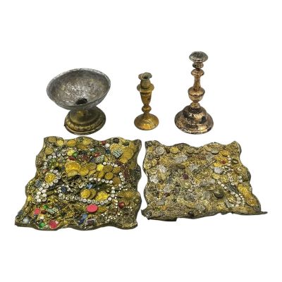 Lot 204: The Chronicles of Narnia: The Lion, the Witch and the Wardrobe (2005) Production Used (2) Candle Sticks, Bowl & (2) Bundles Of Treasure | VIP Fan Auctions