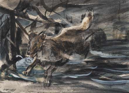 An original storyboard painting of Lassie | Bonhams