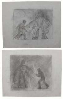 ’’Return of the Jedi’’ Original Concept Movie Poster Art by Tom Jung -- Featuring the Climactic Lightsaber Duel Between Luke Skywalker & Darth Vader -- Measures 24’’ x 19’’ | Nate Sanders