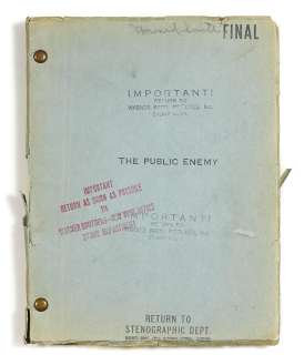 A final draft screenplay of The Public Enemy | Bonhams