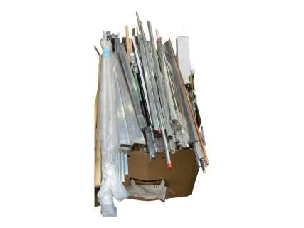 Wardrobe box full of misc. - metal tubes/ copper tubes/ curtain rods from "The Good Doctor" show | Direct Liquidation