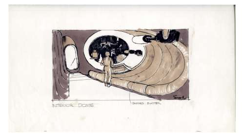 Early Concept Art for ’’Alien’’, Done in 1977 -- Showing the ’’Interior Dome’’ of the Nostromo Spaceship | Nate Sanders