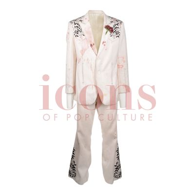 Lot 50 - Bullet Train – The Wolf’s (Bad Bunny) Screen-Matched Distressed Suit – 61-51 | Icons of Pop Culture