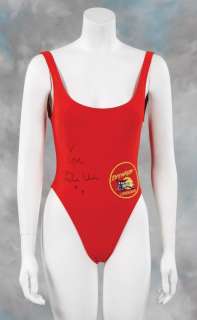 Lot 911 - Pamela Anderson signed swimsuit from Baywatch