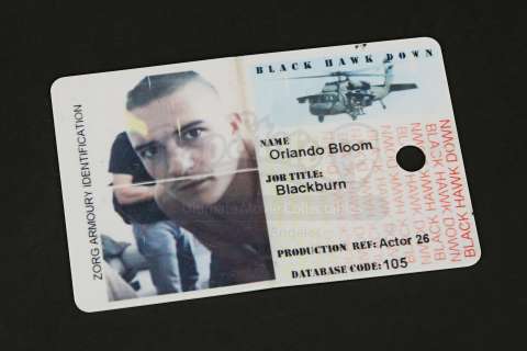 BLACK HAWK DOWN - Orlando Bloom Photo ID Pass