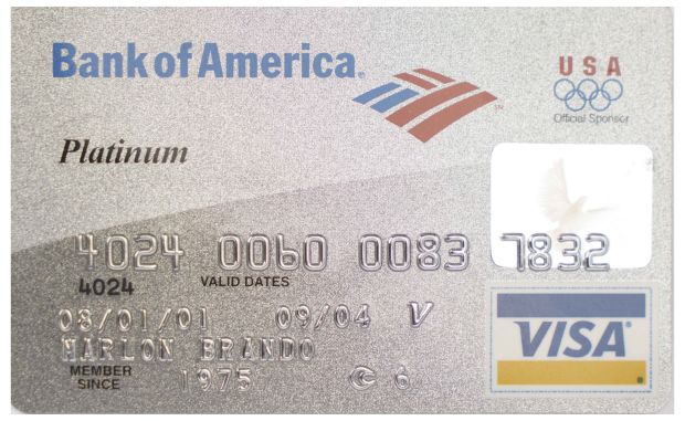 Marlon Brando’s Personally Owned Bank of America Visa Platinum Card | Nate Sanders