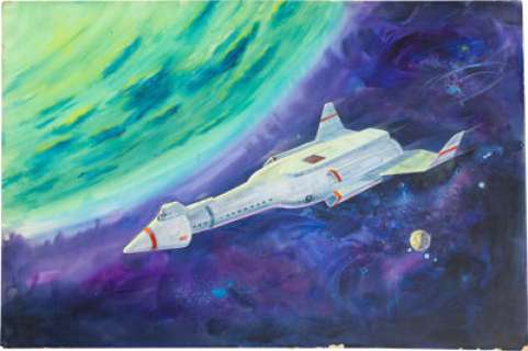 Original Concept Artwork (2) for Matt Jefferies-Designed "Leif Ericson" for Proposed George Pal TV Series War of the Worlds (Circa 1960‘s). (Total: 3 Items)