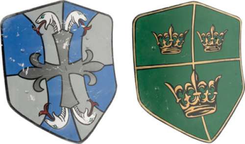 The Cable Guy (Sony, 1996), Jim Carrey "Ernie Douglas" and Matthew Broderick "Steve Kovacs" Jousting Shields.