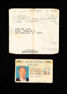 LOST - Lot 488 - Locke‘s CA driver‘s license and registration