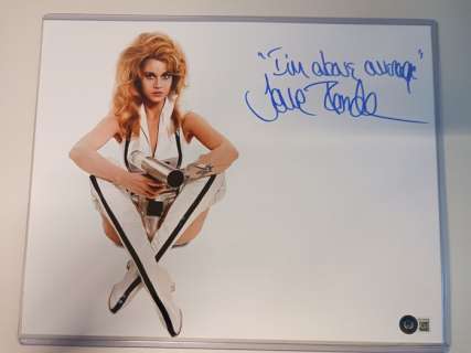 Barbarella - Signed by Jane Fonda with rare quote! Certified by Beckett - autograph, photo