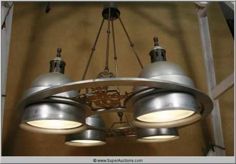 "Batman" 1989 Very Unique one of a kind Aluminum Art Deco Styled Chandelier | Super Auctions