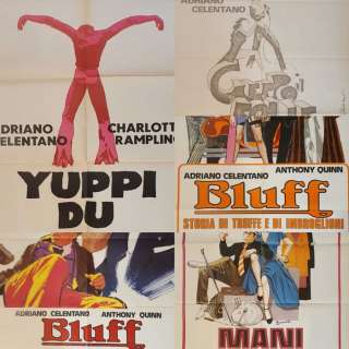 Anonimo Adriano Celentano 6 manifesti originale di: "Yuppi Du" - "Geppo il Folle" - "Bluff - Mani di velluto Cinema Movie | Catawiki