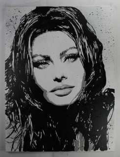 Sophia Loren - famous Italian actress - handpainted and signed - by artist Vincent Mink. - Portrait | Catawiki