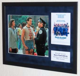 Police Academy - Steve Guttenberg (Carey Mahoney) Framed, signed + Certificate of Authenticity