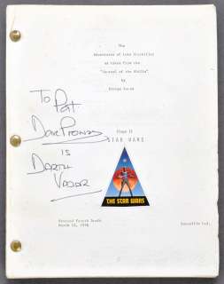 STAR WARS - ORIGINAL FOURTH DRAFT ’ STAR WARS ’ PRODUCTION SCRIPT SIGNED | Auctioneum Ltd