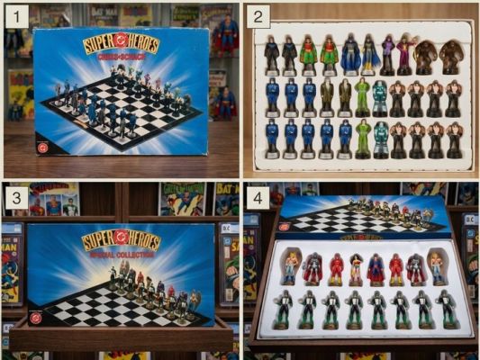 Lote - 2 conjuntos de ajedrez DC Super Herois - Chess set - DC Comics / Superhéroes - Plastic | Catawiki