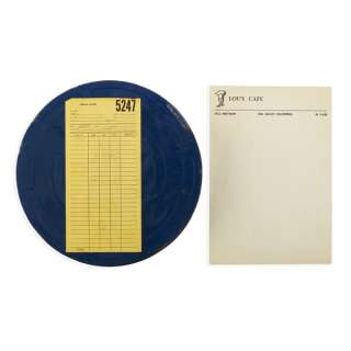 BTTF Lou’s Cafe Stationary + Film Reel Can | Studio Auctions