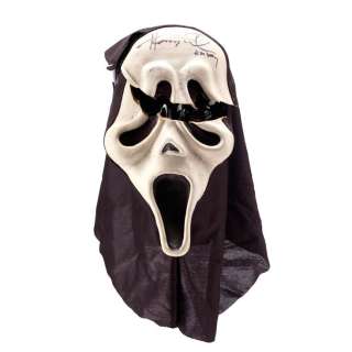 SCREAM (1996) - Lot #333 : Henry Winkler-autographed Cut Ghostface Mask with Autographed Photograph