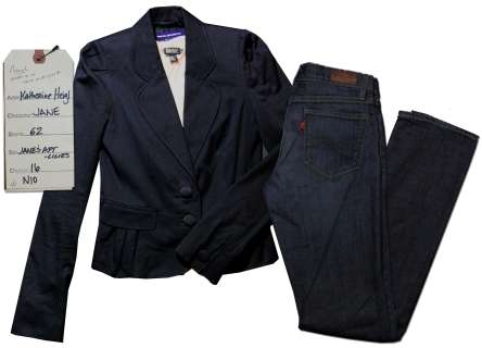 Katherine Heigl Screen-Worn Ensemble From ‘‘27 Dresses‘‘ -- Full Outfit of Blazer, Jeans & Tops by DKNY & Club Monaco