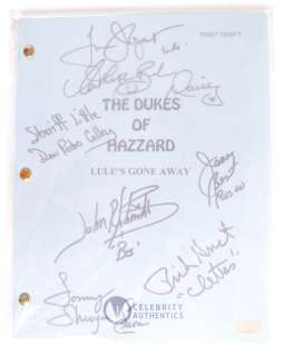 THE DUKES OF HAZZARD - CELEBRITY AUTHENTICS SIGNED REPLICA SCRIPT | Auctioneum Ltd
